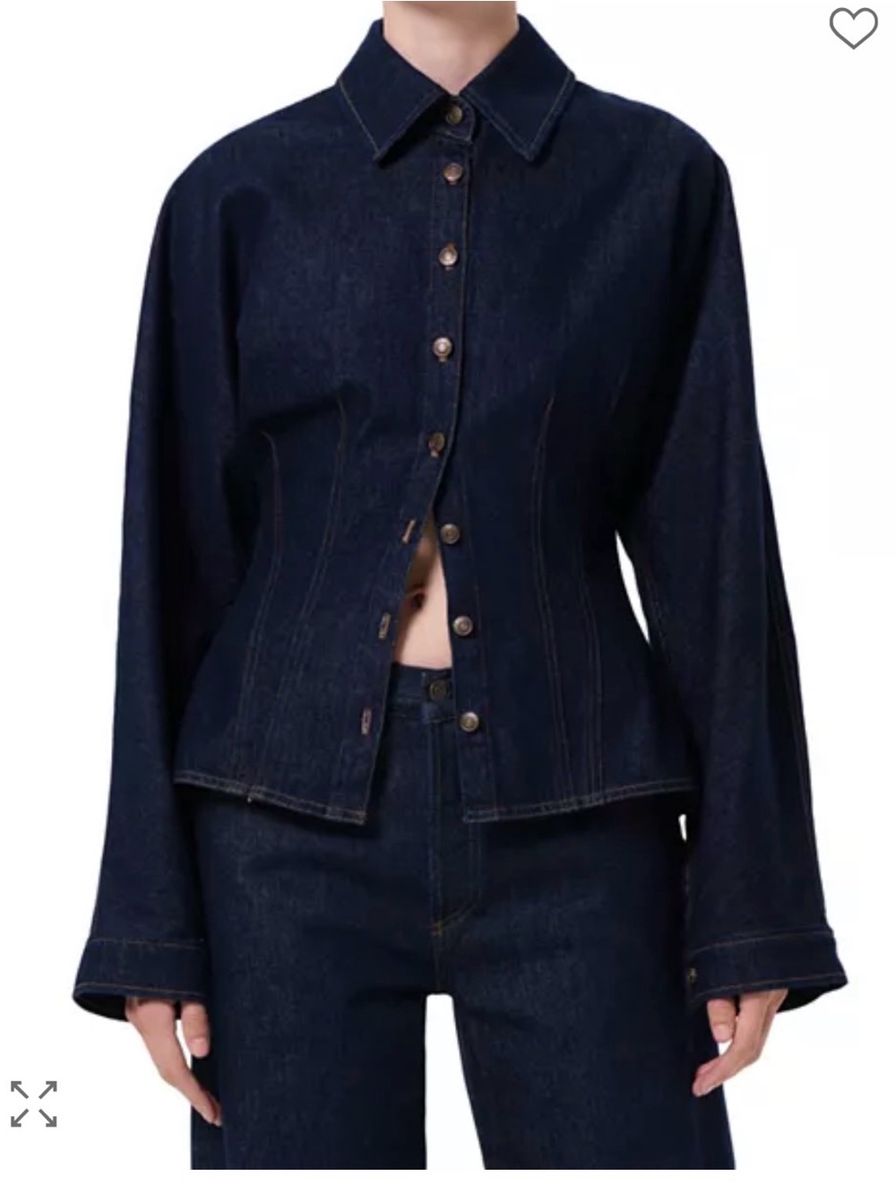 Agolde Devon Shirt in Blue. Size Medium.